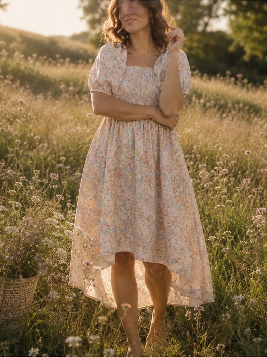 Jillian Harris Dresses & Skirts - NWT Meadowlight Floral Dress | Linen Blend | Large